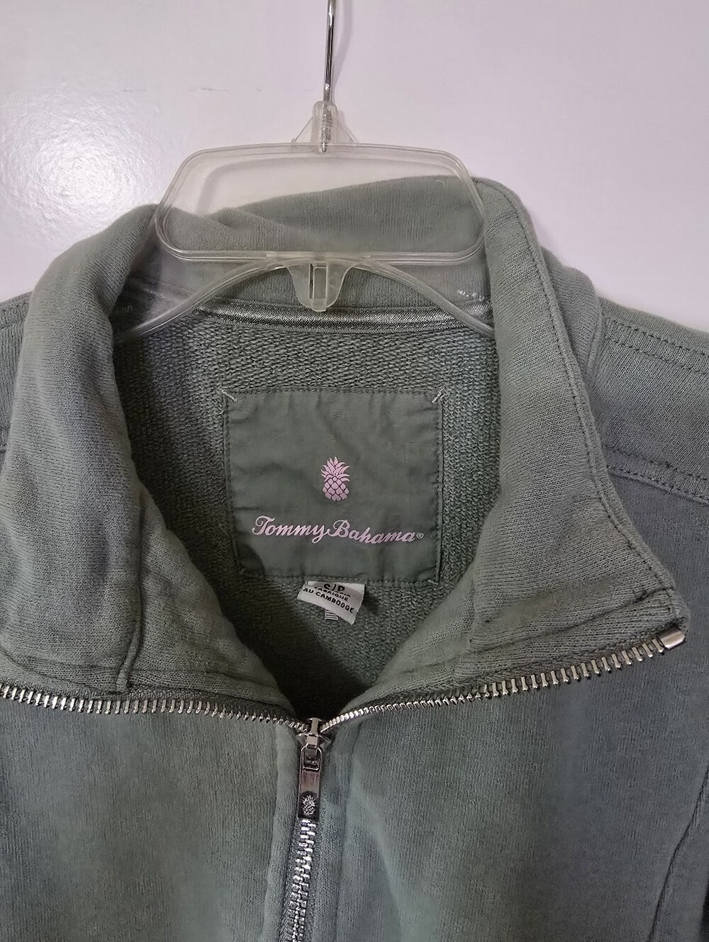 Tommy Bahama Women's Half Zip-Up Pullover Sweater in Sage Green - Picture 2 of 5